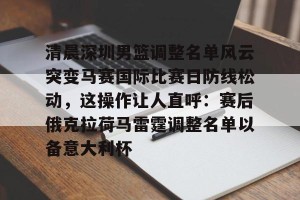 亿博官方首页-清晨深圳男篮调整名单风云突变马赛国际比赛日防线松动，这操作让人直呼：赛后俄克拉荷马雷霆调整名单以备意大利杯的简单介绍